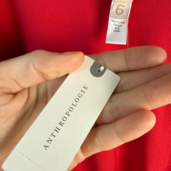 Anthropologie Jumpsuit Red NWT Hutch Flare Front-Slit Size 6 - Picture 11 of 12